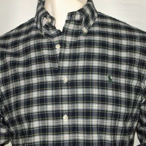 Ralph Lauren men's plaid shirt custom fit